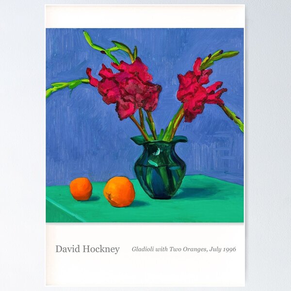 Item preview, David Hockney Gladioli with Two Oranges July 1996 designed and sold by schmelera.