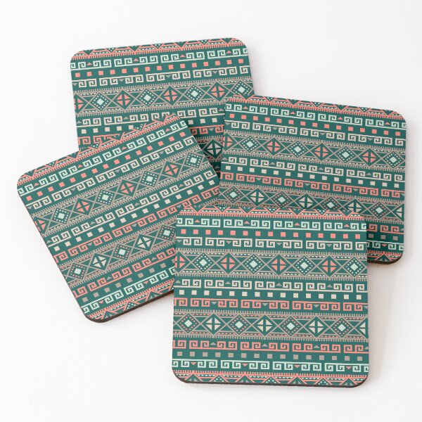 Item preview, Geometric Triangles Compilation in Rose Gold, Aqua and Green - Multicolor Boho Motif designed and sold by Yeldiz.