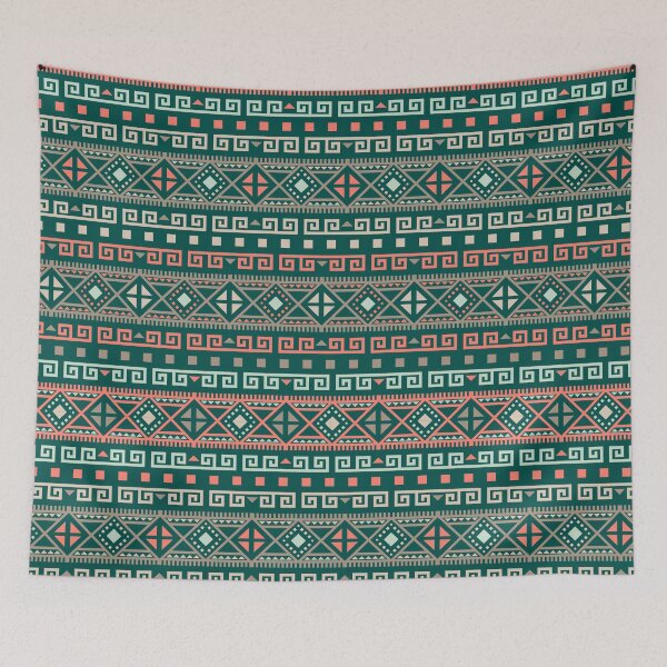 Item preview, Geometric Triangles Compilation in Rose Gold, Aqua and Green - Multicolor Boho Motif designed and sold by Yeldiz.