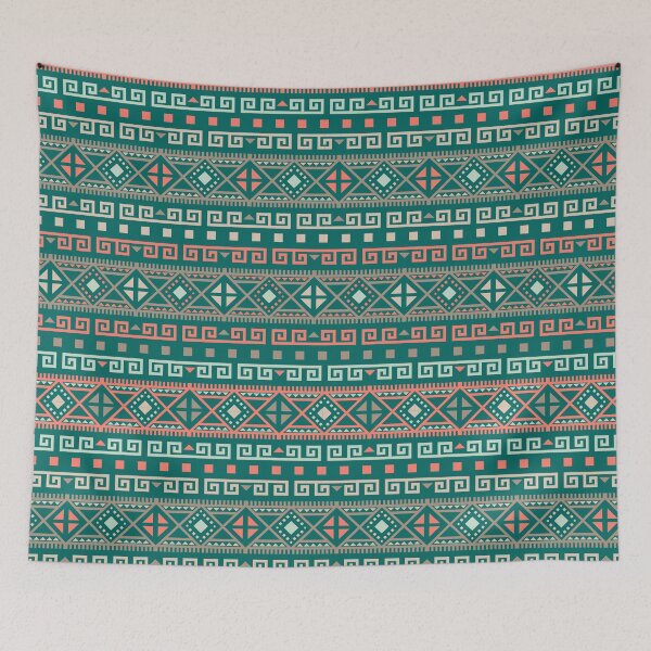 Item preview, Geometric Triangles Compilation in Rose Gold, Aqua and Blue - Multicolor Boho Motif designed and sold by Yeldiz.