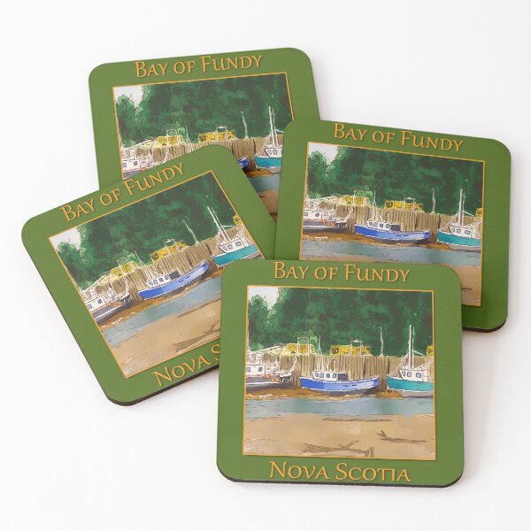 Item preview, Boats high and dry at low tide in the Bay of Fundy at St Martins - WelshDesigns designed and sold by welshdesigns.