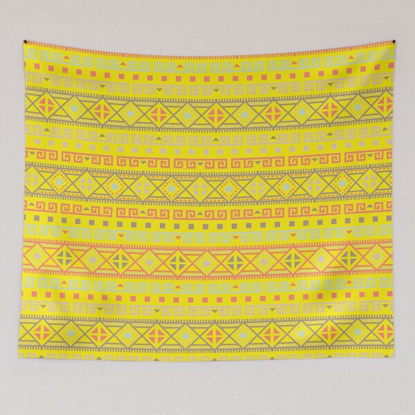 Item preview, Geometric Triangles Compilation in Rose Gold, Aqua and Yellow - Multicolor Boho Motif designed and sold by Yeldiz.