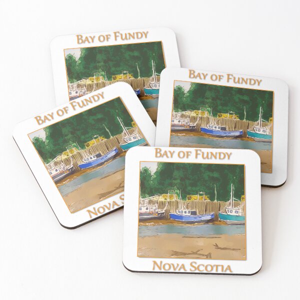 Item preview, Boats high and dry at low tide in the Bay of Fundy at St Martins - WelshDesigns designed and sold by welshdesigns.