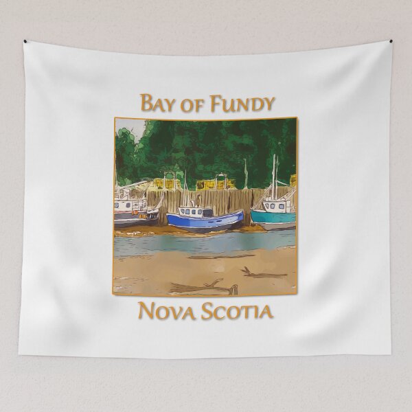 Item preview, Boats high and dry at low tide in the Bay of Fundy at St Martins - WelshDesigns designed and sold by welshdesigns.
