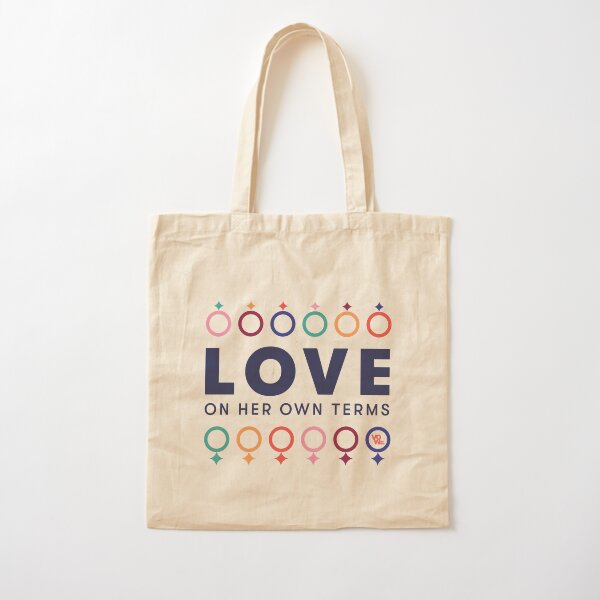 Love on Her Own Terms (Multicolor w/ White) Cotton Tote Bag