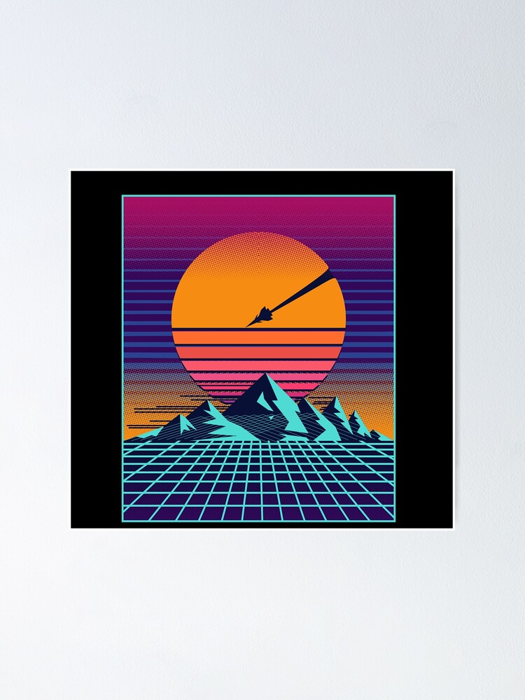 Retro 80s Aesthetic Vaporwave Outrun Sun Poster For Sale By Vapor2077