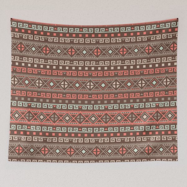 Item preview, Geometric Triangles Compilation in Rose Gold, Aqua and Marron - Multicolor Boho Motif designed and sold by Yeldiz.