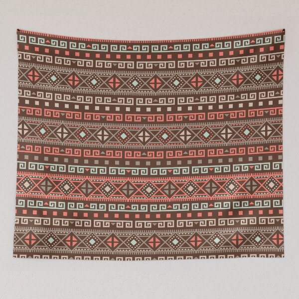 Item preview, Geometric Triangles Compilation in Rose Gold, Aqua and Marron - Multicolor Boho Motif designed and sold by Yeldiz.