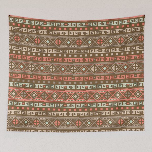 Item preview, Geometric Triangles Compilation in Rose Gold, Aqua and Marron - Multicolor Boho Motif designed and sold by Yeldiz.
