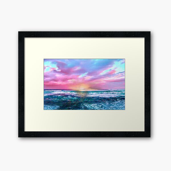 Sunset Sea Framed Art Print
