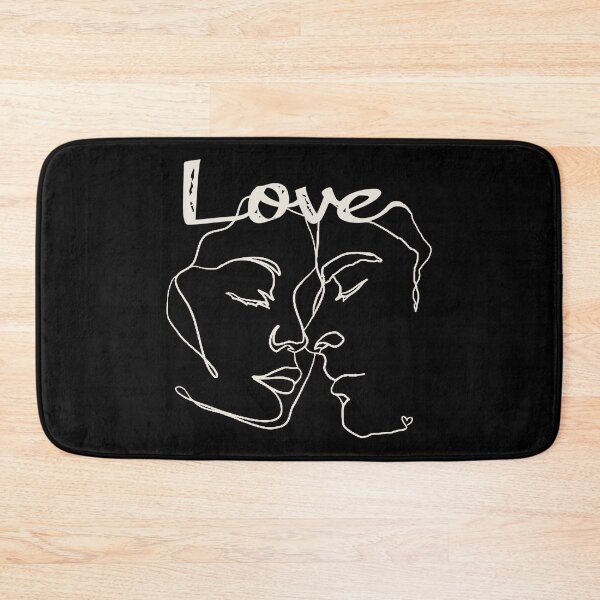 Item preview, White Line Art Couple Almost Kissing designed and sold by TrulyEpoque.