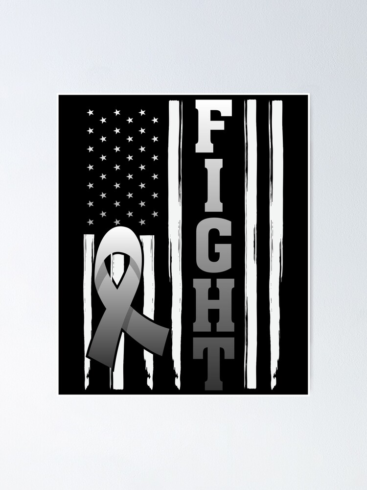 “Neuroendocrine Cancer Awareness FIGHT American Flag” Poster for Sale