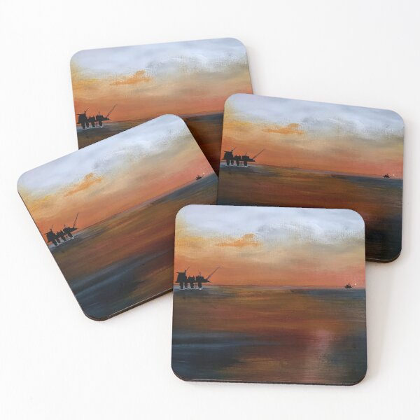 Item preview, Moody seascape of the northsea oil fields  designed and sold by Antbryant1969.