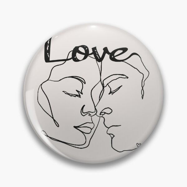 Item preview, Black Line Art Couple Almost Kissing designed and sold by TrulyEpoque.