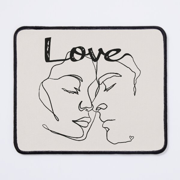Item preview, Black Line Art Couple Almost Kissing designed and sold by TrulyEpoque.