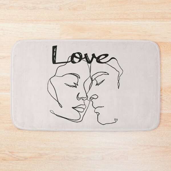 Item preview, Black Line Art Couple Almost Kissing designed and sold by TrulyEpoque.
