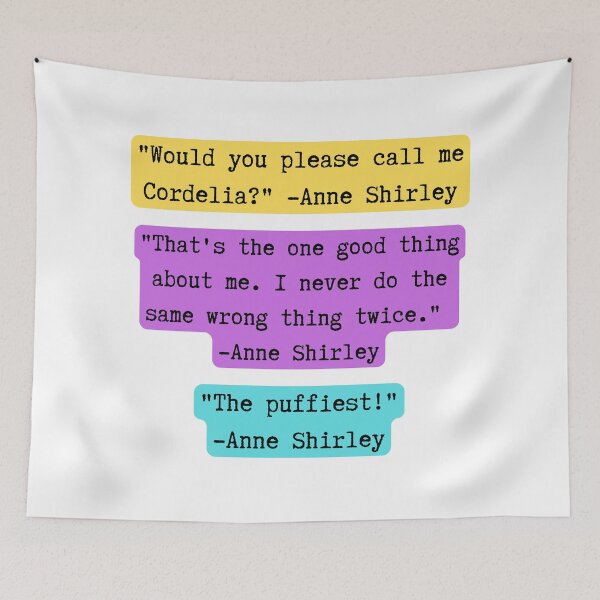 Aperçu de l'œuvre Anne aux pignons verts | Citations d'Anne Shirley | Jaune, violet, bleu sarcelle créée et vendue par WordsToArt.