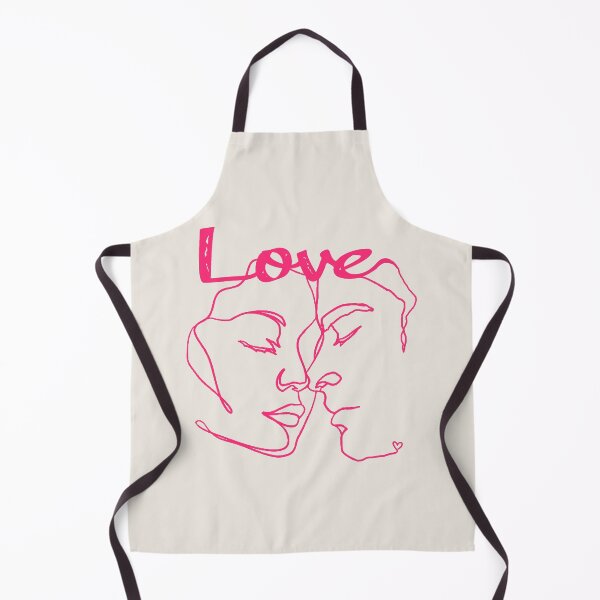 Item preview, Hot Pink Line Art Couple Almost Kissing designed and sold by TrulyEpoque.