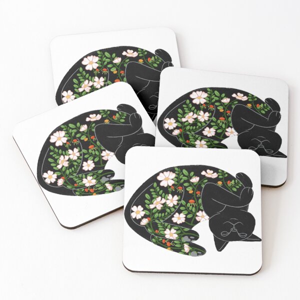 Item preview, Sleeping cat with rose hip designed and sold by Elirobyn.