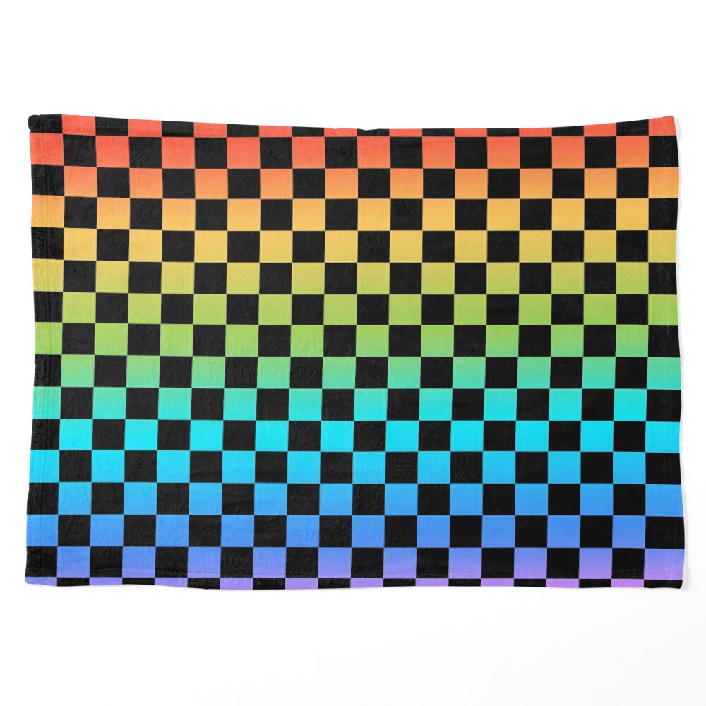 Rainbow Checkerboard (Black) Tapestry for Sale by misimichu