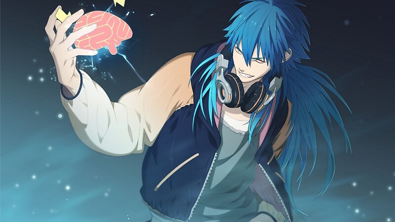 Anime dark blue hair