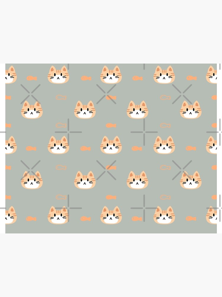 Ginger cat fish food mat pattern cute Pet Mat for Sale by sagecream