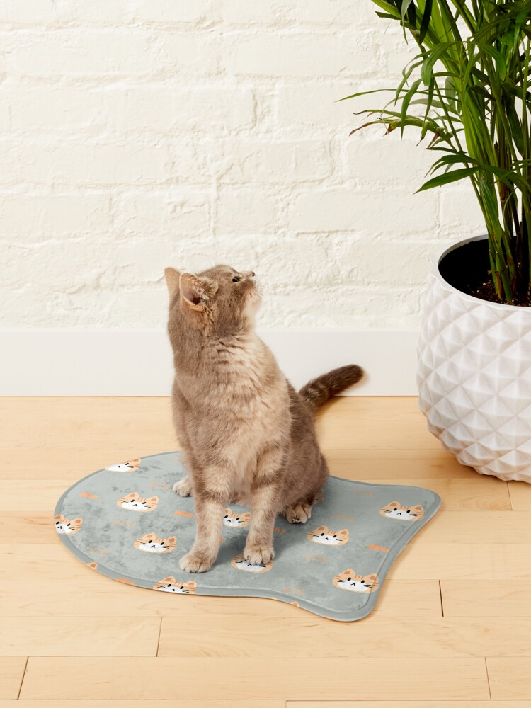 Ginger cat fish food mat pattern cute Pet Mat for Sale by sagecream