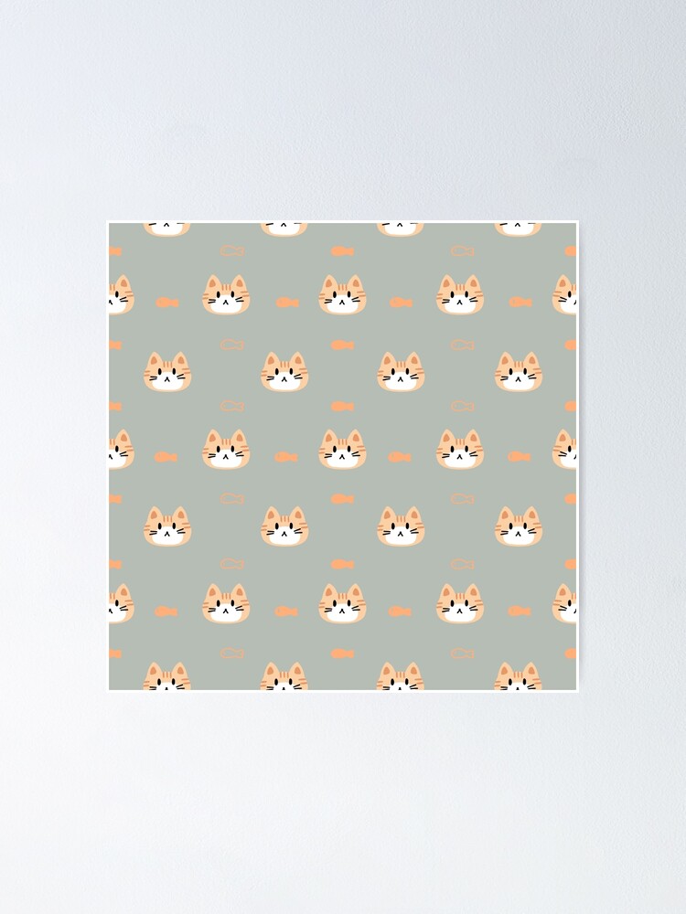 Ginger cat fish food mat pattern cute Pet Mat for Sale by sagecream