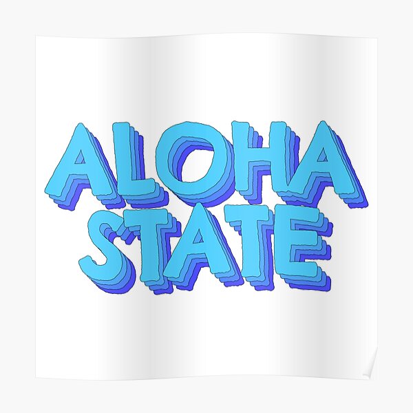 Póster Bosquejo Del Océano Del Estado De Aloha De Irony Redbubble 