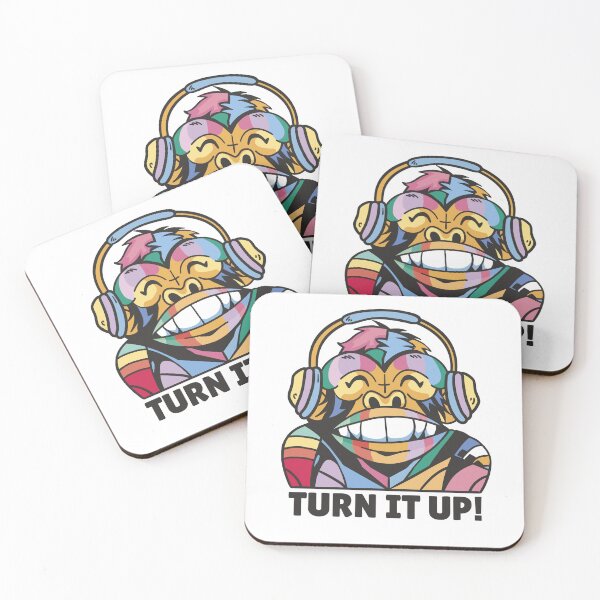 Item preview, Funny monkey with headphones - Turn it up designed and sold by JanooFactory.