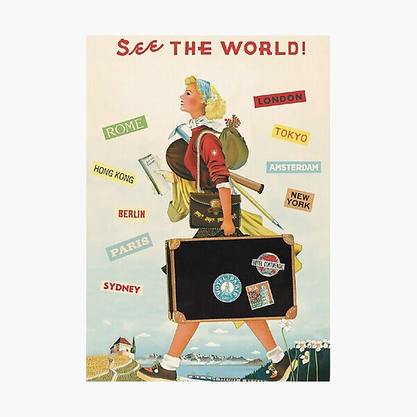 Item preview, See The World Travel Vintage poster designed and sold by headkatie.
