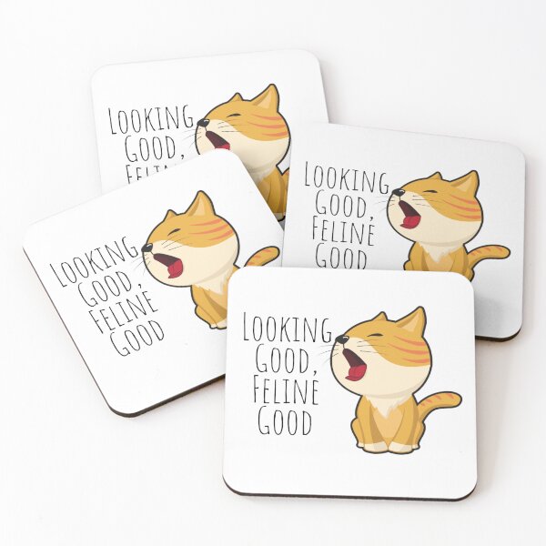 Item preview, Looking Good Feline Good Cat Pun designed and sold by KGoPrintables.