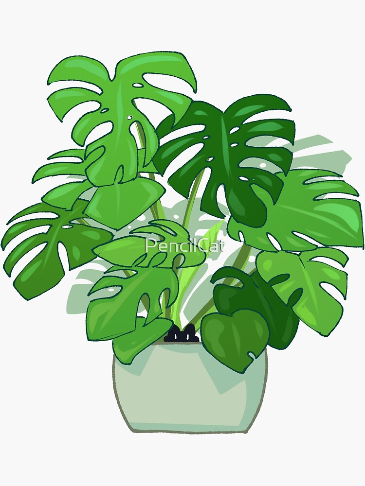 Thumbnail 3 of 3, Sticker, Monstera designed and sold by PencilCat.
