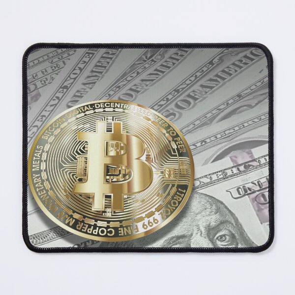 Item preview, Bitcoin with dollar bills, cryptocurrency concept designed and sold by ivanoel.