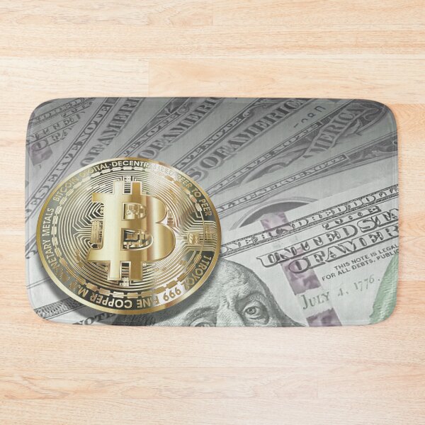 Item preview, Bitcoin with dollar bills, cryptocurrency concept designed and sold by ivanoel.