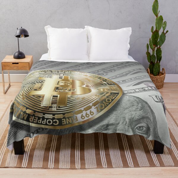 Item preview, Bitcoin with dollar bills, cryptocurrency concept designed and sold by ivanoel.