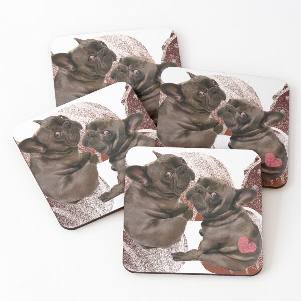 Item preview, Puppy Love - Sweet Frenchies with Chocolate Background designed and sold by Swaggaville.
