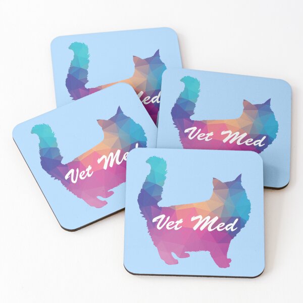Item preview, Vet Med (Fuzzy Cat en mosaico y fondo azul) designed and sold by STEMphrases.