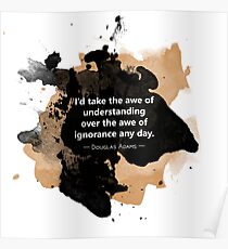 Douglas Adams Quote: Awe of Understanding Poster