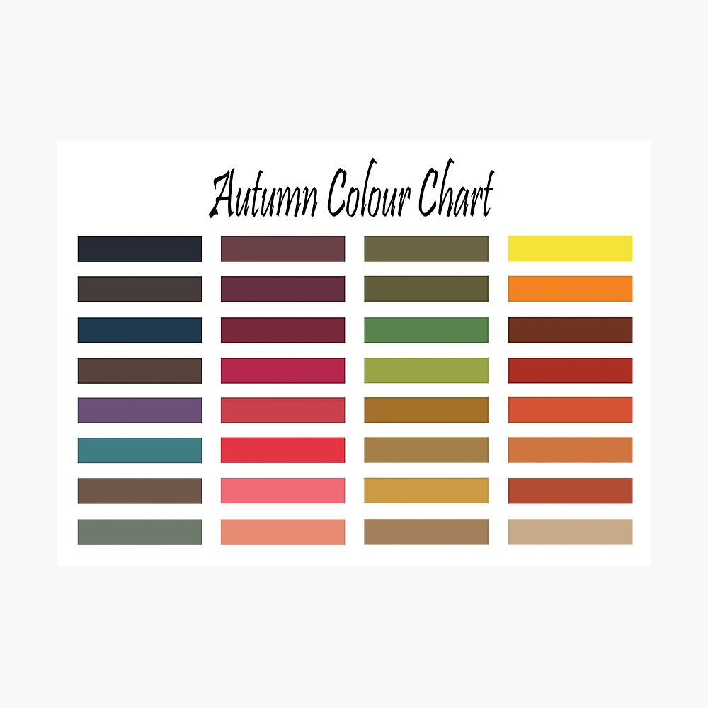 Autumn Color Swatch (Color Me Beautiful) - Color Palette Seasonal Art  Print for Sale by Dee Dee | Redbubble