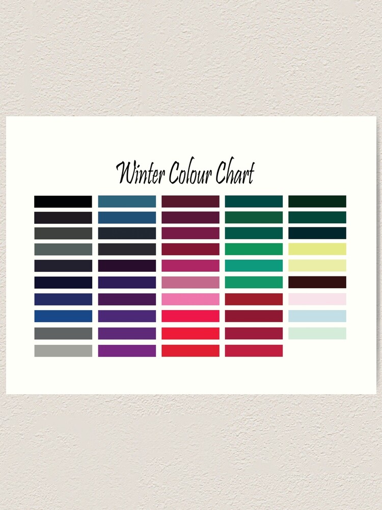 Winter Colour Palette, Colour Types