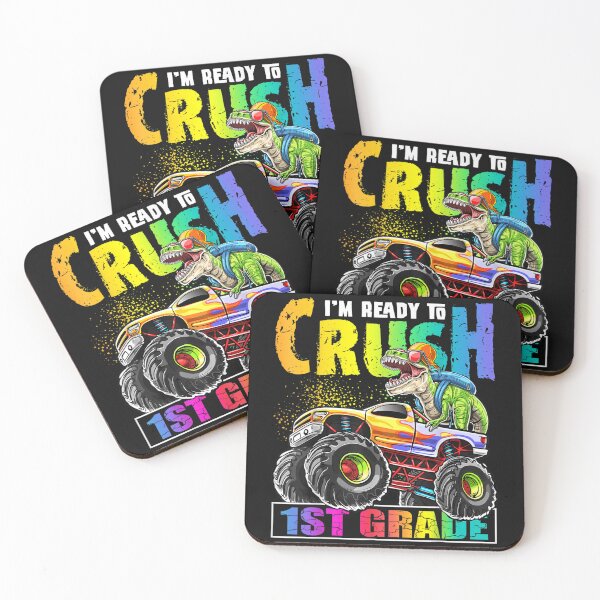 Item preview, Crush 1st Grade Dinosaur Monster Truck Back to School For Boys  designed and sold by anes18.