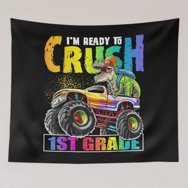 Item preview, Crush 1st Grade Dinosaur Monster Truck Back to School For Boys  designed and sold by anes18.