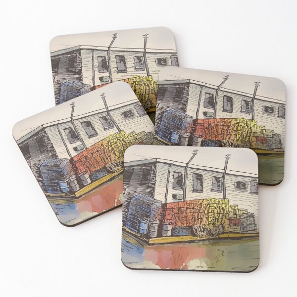 Item preview, Lobster traps sitting on the dock in Belfast Maine - WelshDesigns designed and sold by welshdesigns.