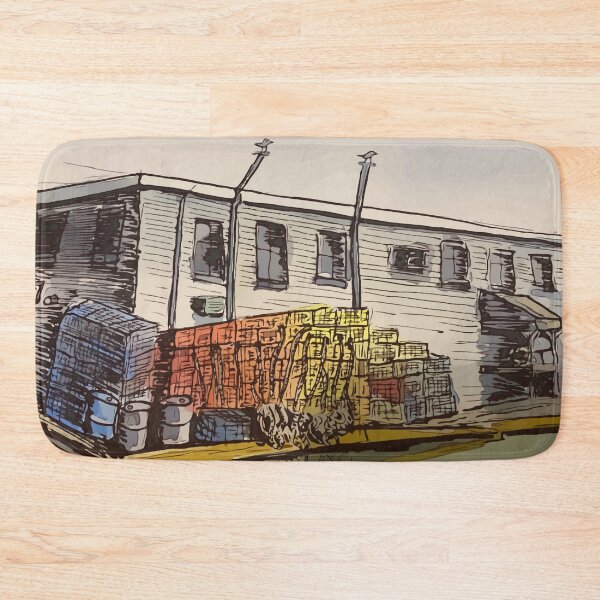 Item preview, Lobster traps sitting on the dock in Belfast Maine - WelshDesigns designed and sold by welshdesigns.