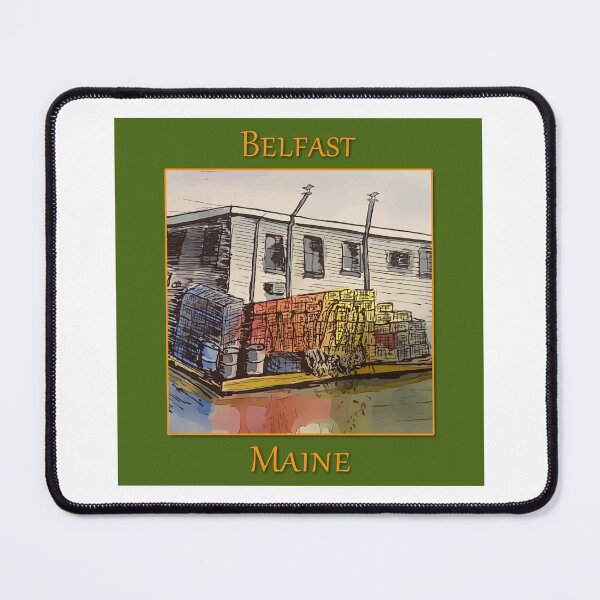 Item preview, Lobster traps sitting on the dock in Belfast Maine - WelshDesigns designed and sold by welshdesigns.