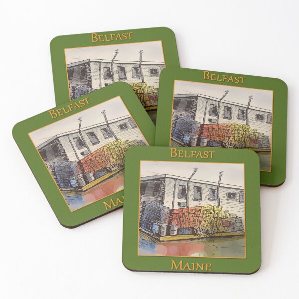 Item preview, Lobster traps sitting on the dock in Belfast Maine - WelshDesigns designed and sold by welshdesigns.