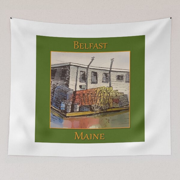 Item preview, Lobster traps sitting on the dock in Belfast Maine - WelshDesigns designed and sold by welshdesigns.