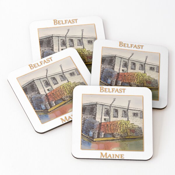Item preview, Lobster traps sitting on the dock in Belfast Maine - WelshDesigns designed and sold by welshdesigns.