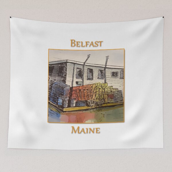 Item preview, Lobster traps sitting on the dock in Belfast Maine - WelshDesigns designed and sold by welshdesigns.
